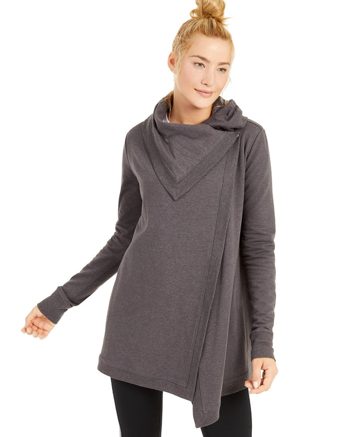 Ideology Womens Snap-front Wrap Sweatshirt