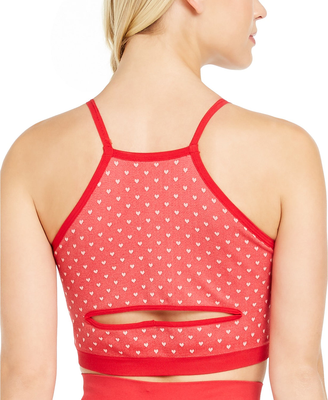 Ideology Womens Heart-print Seamless Low-impact Sports Bra