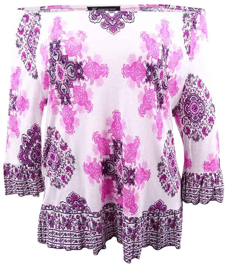 INC International Concepts Womens Plus Sweet Meadow Slub Printed Blouse