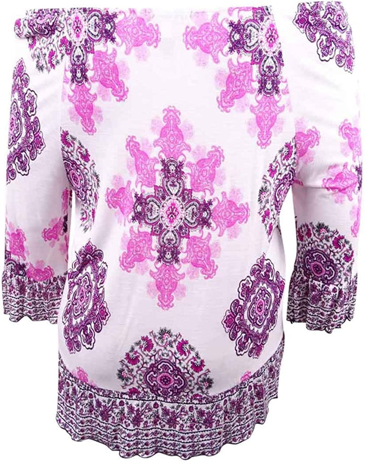 INC International Concepts Womens Plus Sweet Meadow Slub Printed Blouse