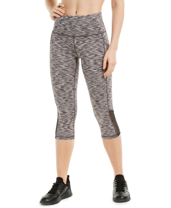 Ideology Womens Space-dyed Mesh-inset Cropped Leggings