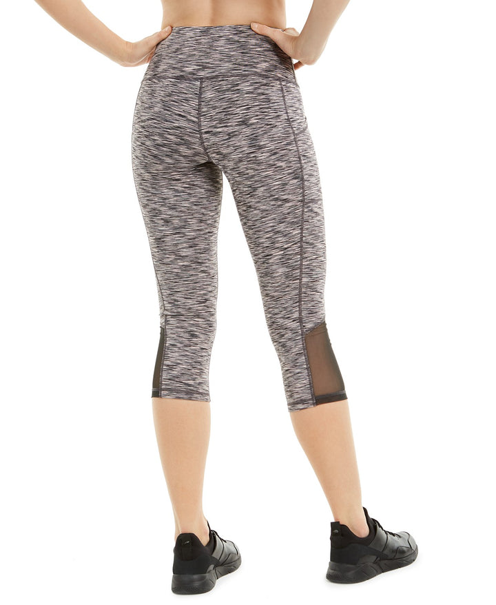 Ideology Womens Space-dyed Mesh-inset Cropped Leggings