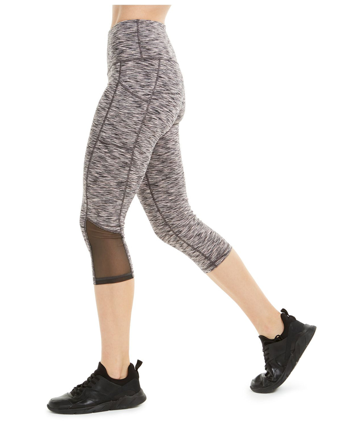 Ideology Womens Space-dyed Mesh-inset Cropped Leggings