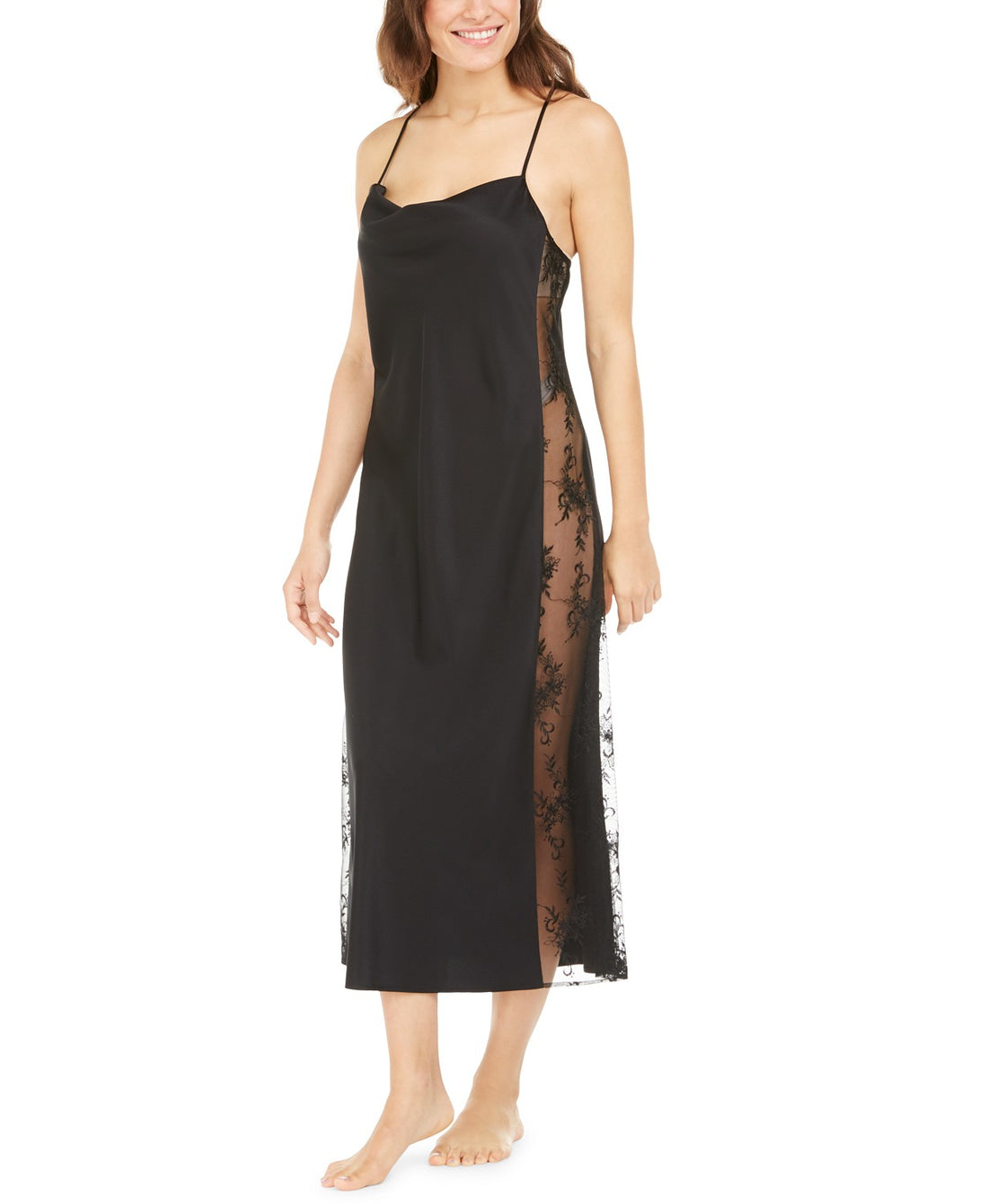 Inc International Concepts Womens Lace Side-panel Nightgown