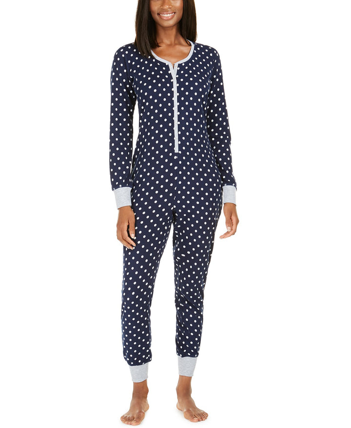 Jenni Womens Printed Thermal One Piece Pajama