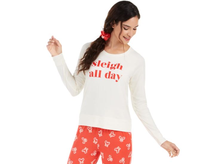 Jenni Womens Printed Pajama Top