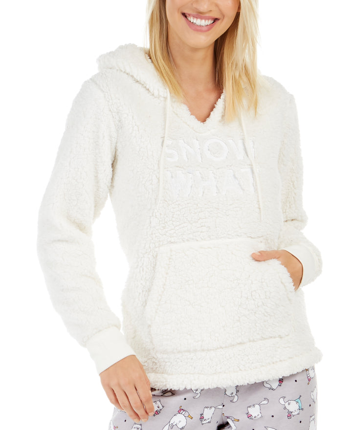 Jenni Womens Faux Sherpa Cozy Hoodie