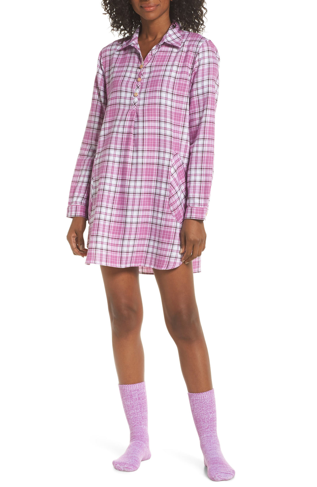 Ugg Womens Gabri Printed Sleepshirt & Fleece Socks Set