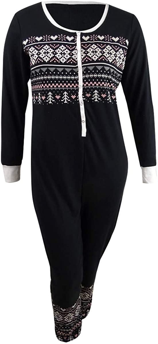 Jenni Womens Printed Thermal One Piece Pajama