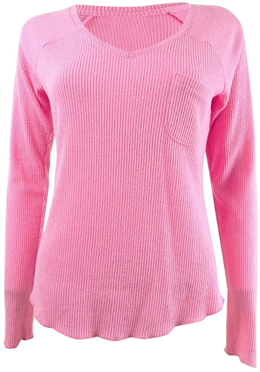 Jenni Womens Ribbed Knit Pajama Top