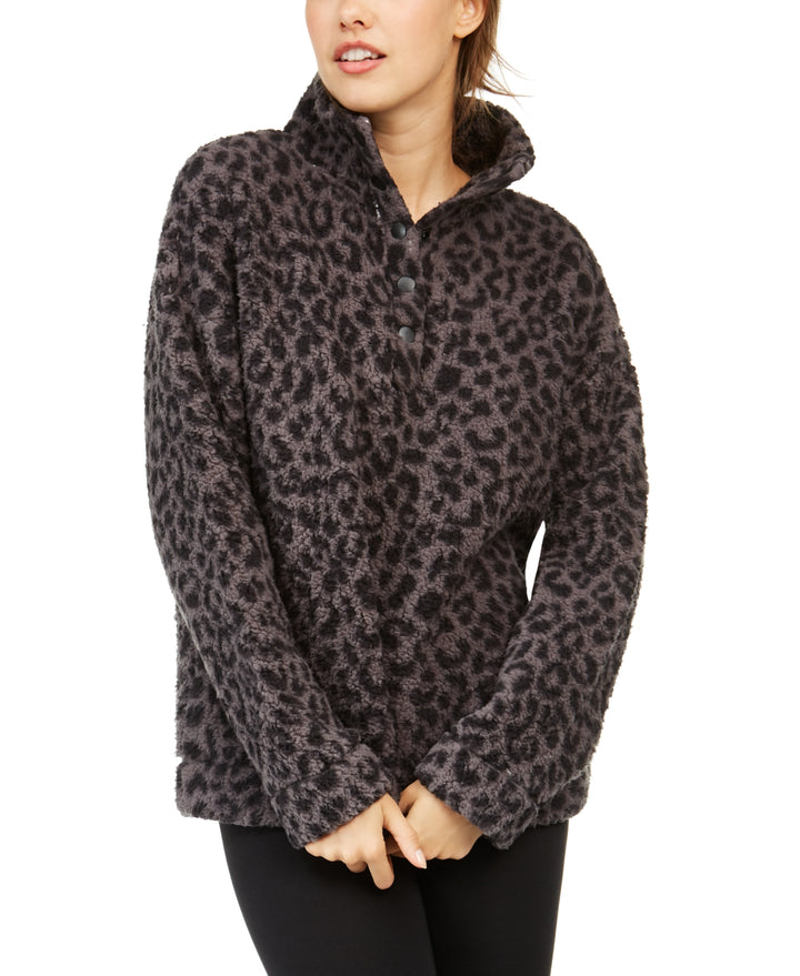 Jenni Womens Faux Sherpa Cozy Pullover