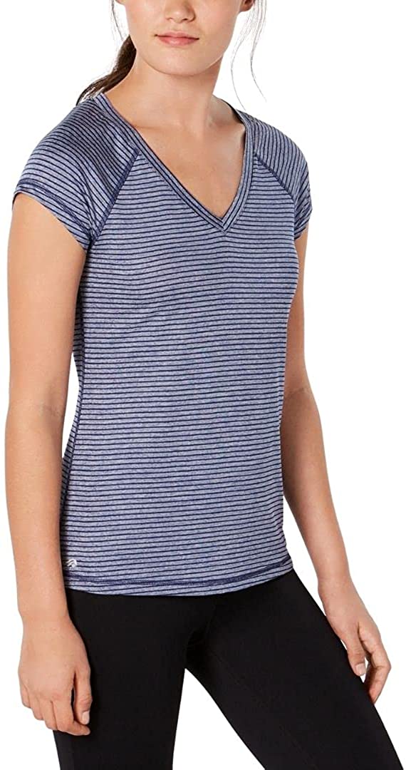 Ideology Womens Striped Rapid Dry Performance T-Shirt