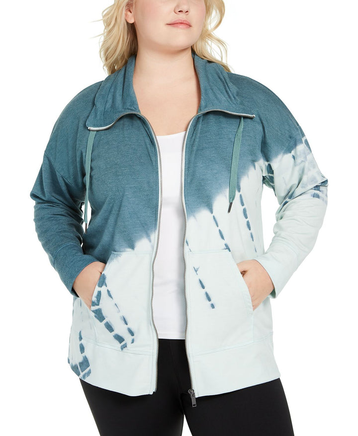 Ideology Womens Printed Zip-front Jacket