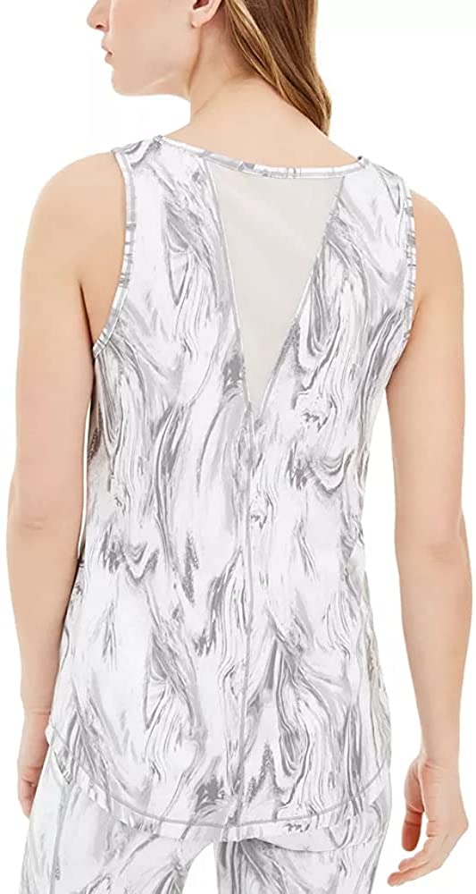 Ideology Womens Marble-print Tank Top