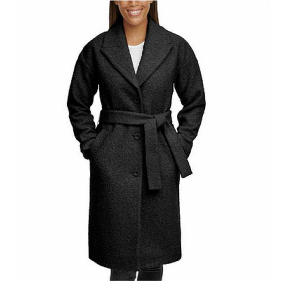 Kenneth Cole Womens Boucle Wrap Coat