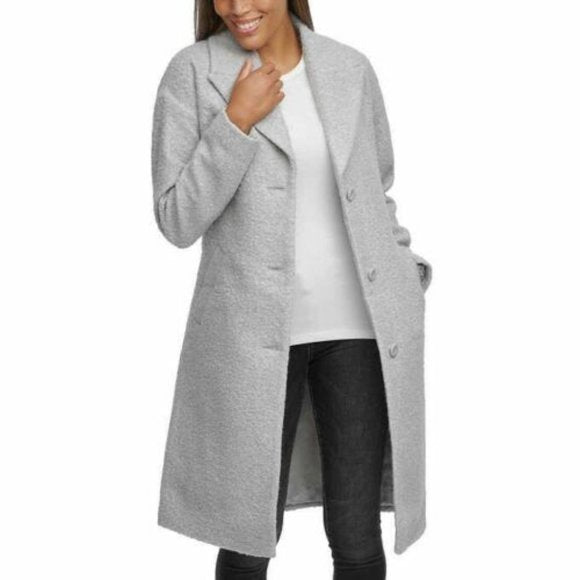 Kenneth Cole Womens Boucle Wrap Coat