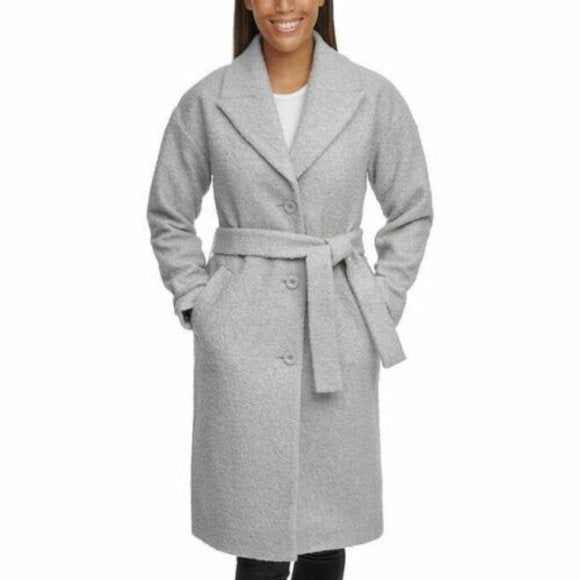 Kenneth Cole Womens Boucle Wrap Coat