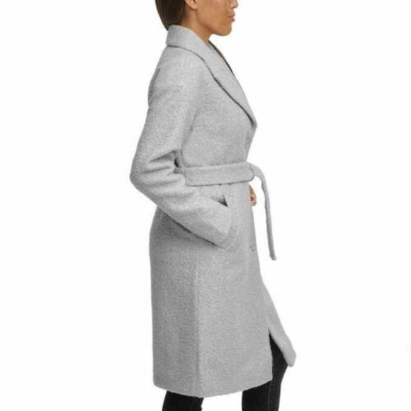 Kenneth Cole Womens Boucle Wrap Coat