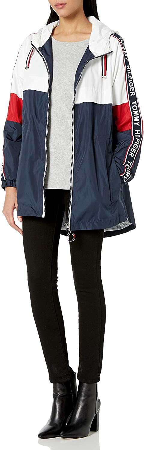 Tommy Hilfiger Womens Colorblocked Hooded Jacket