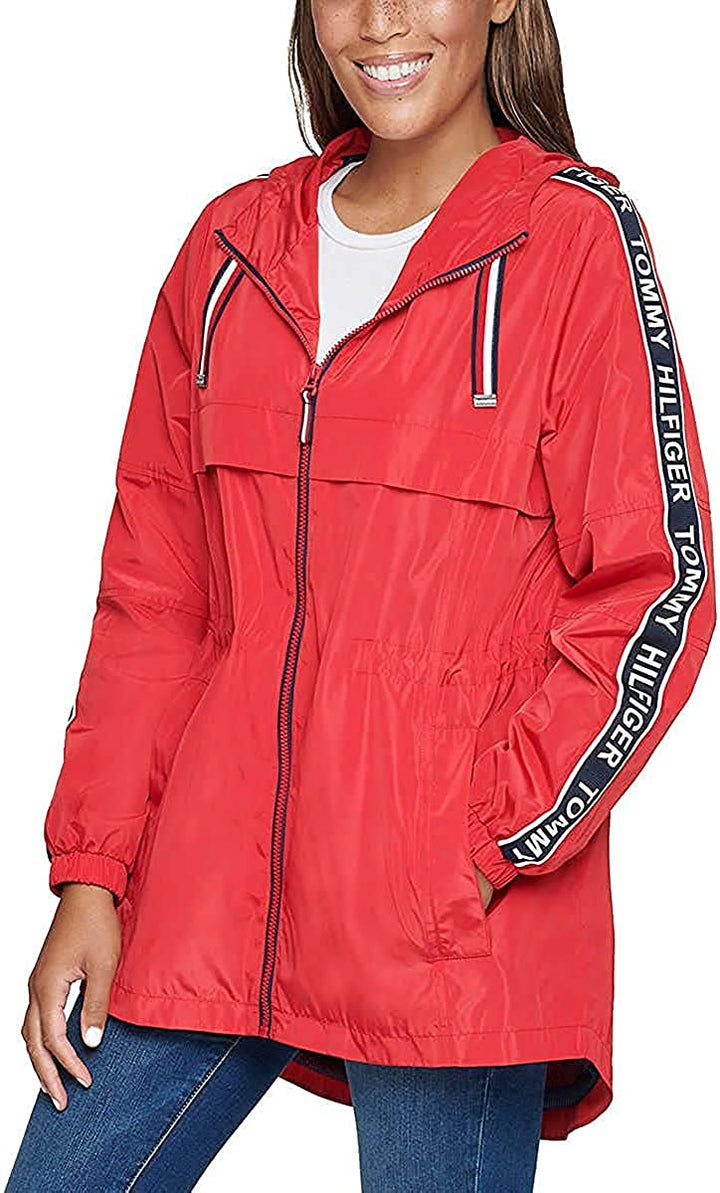 Tommy Hilfiger Womens Windbreaker Hooded Jacket