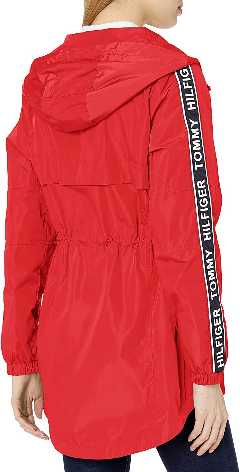 Tommy Hilfiger Womens Windbreaker Hooded Jacket