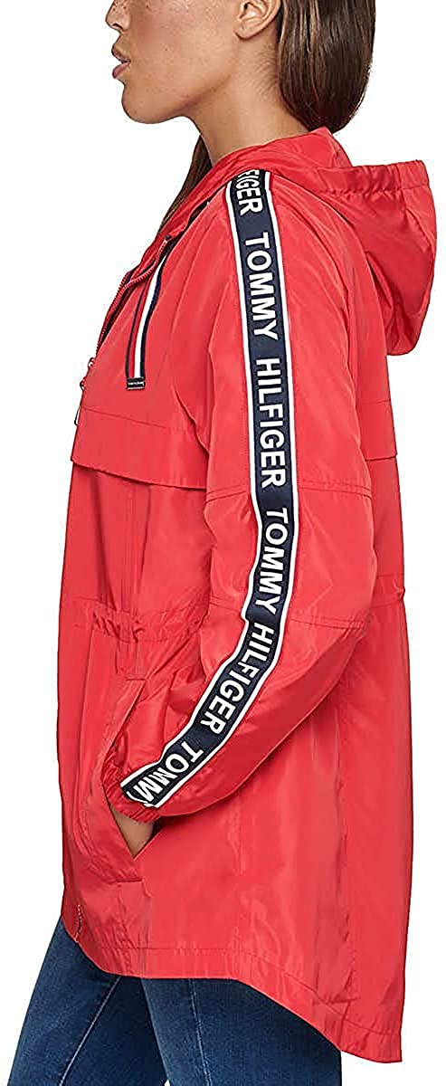 Tommy Hilfiger Womens Windbreaker Hooded Jacket