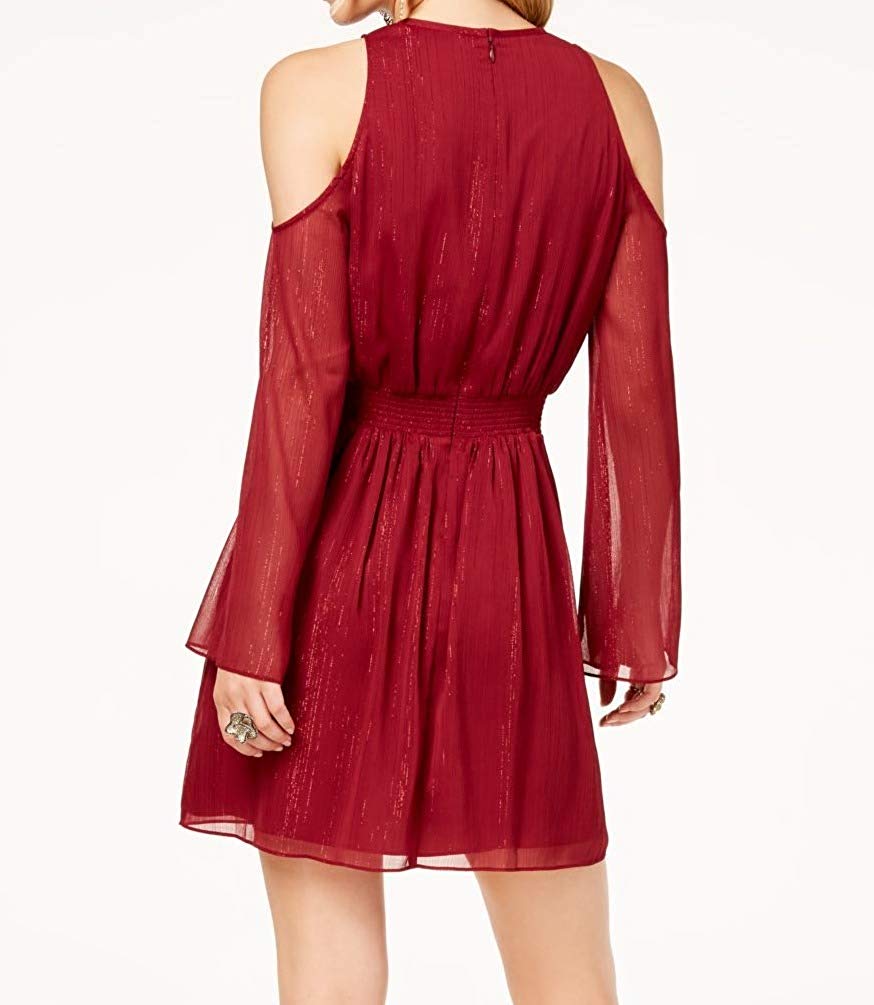 RACHEL ZOE Womens Keyhole Cold Shoulder Party Dress