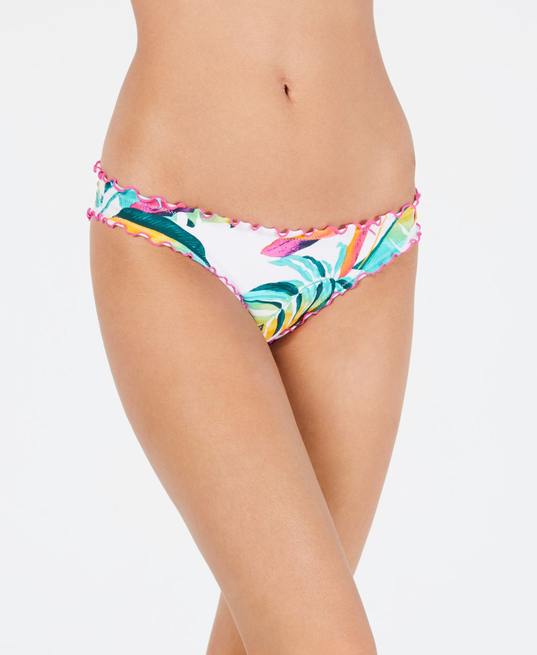 Hula Honey Juniors Palm Pop Printed Cheeky Hipster Bikini Bottoms