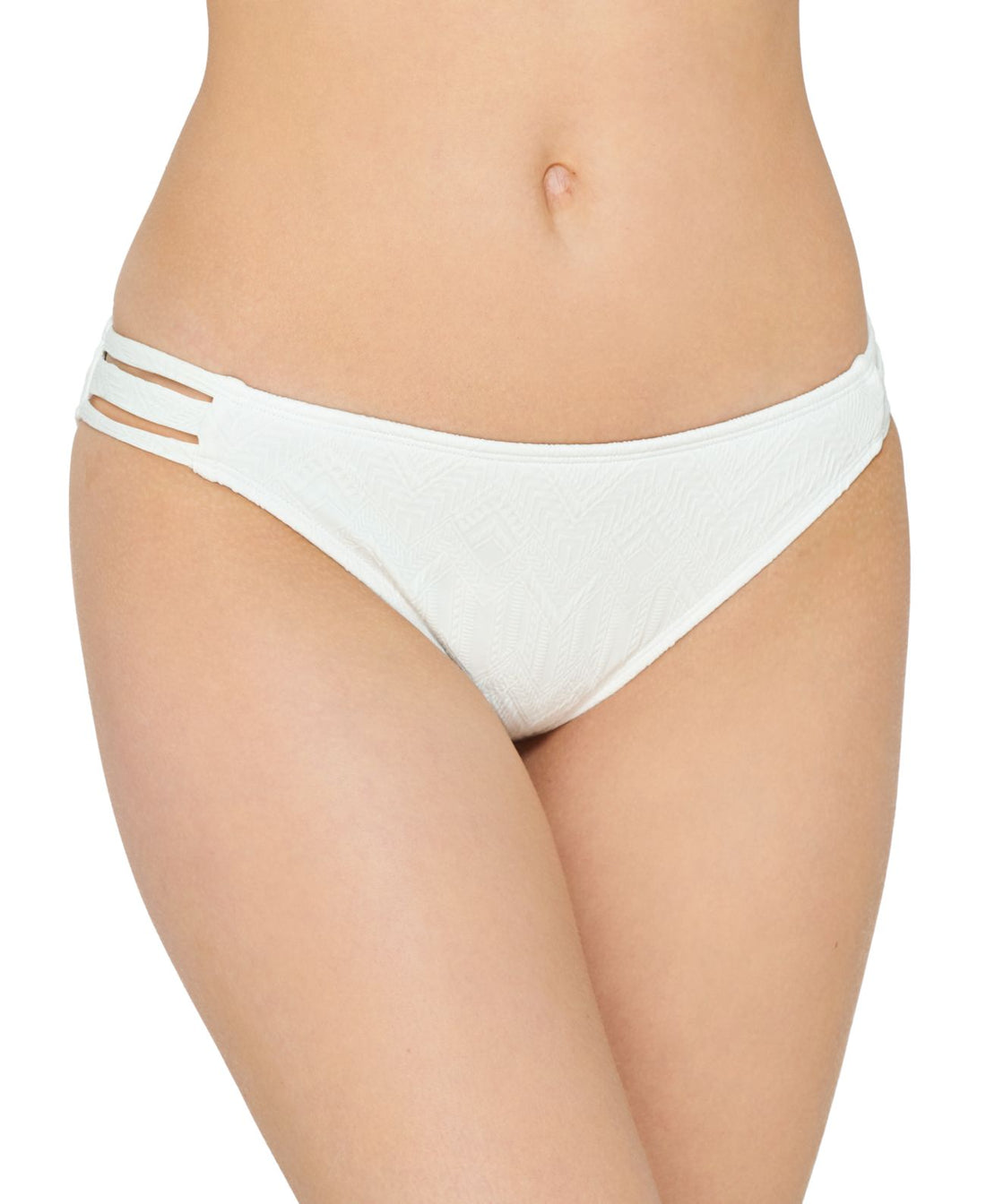 Hula Honey Juniors Textured Strappy Hipster Bikini Bottoms