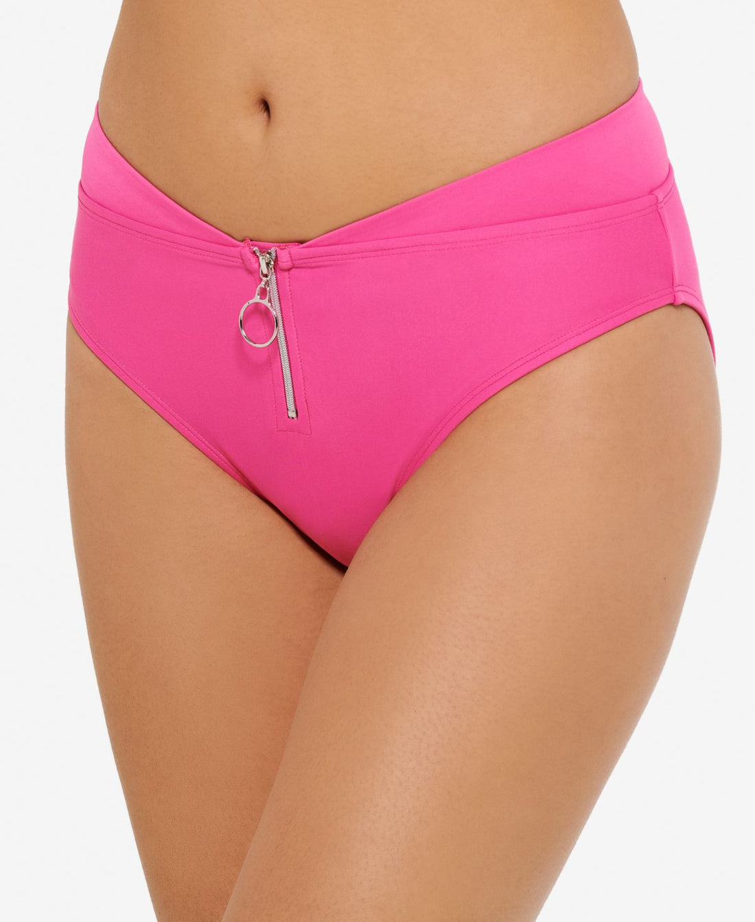 Hula Honey Juniors Zippered High-Waist Bikini Bottoms