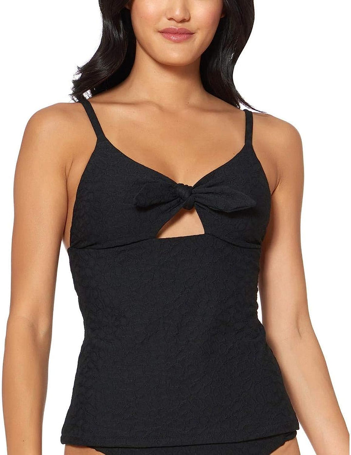 Jessica Simpson Womens Tie Front Tankini Top