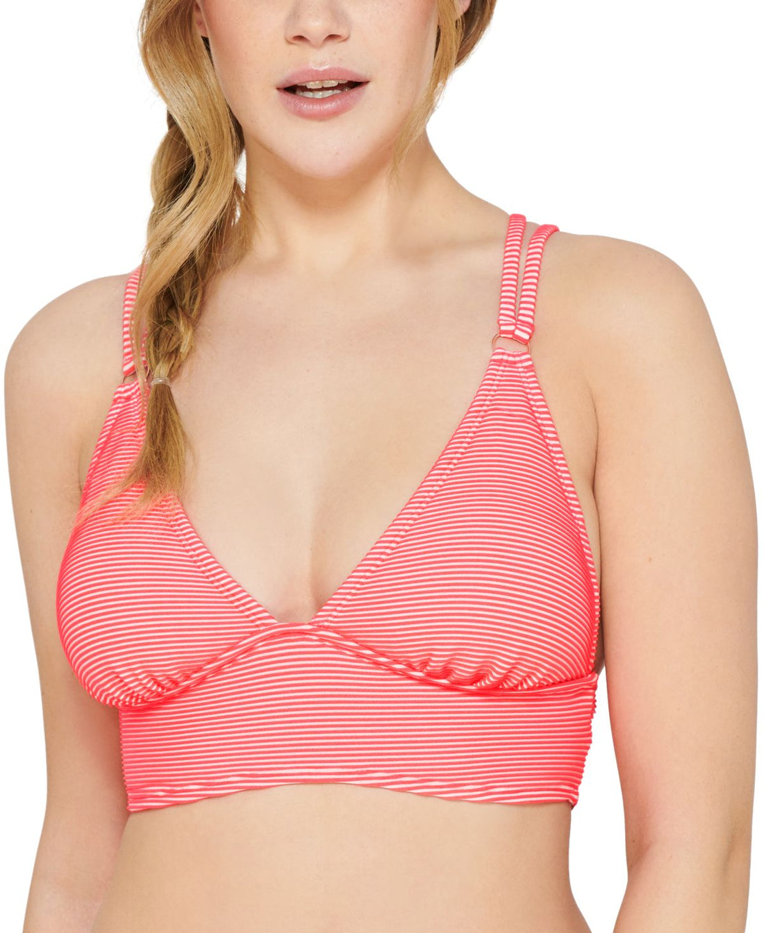 Hula Honey Juniors Rib Illusion Cross-Back Bikini Top