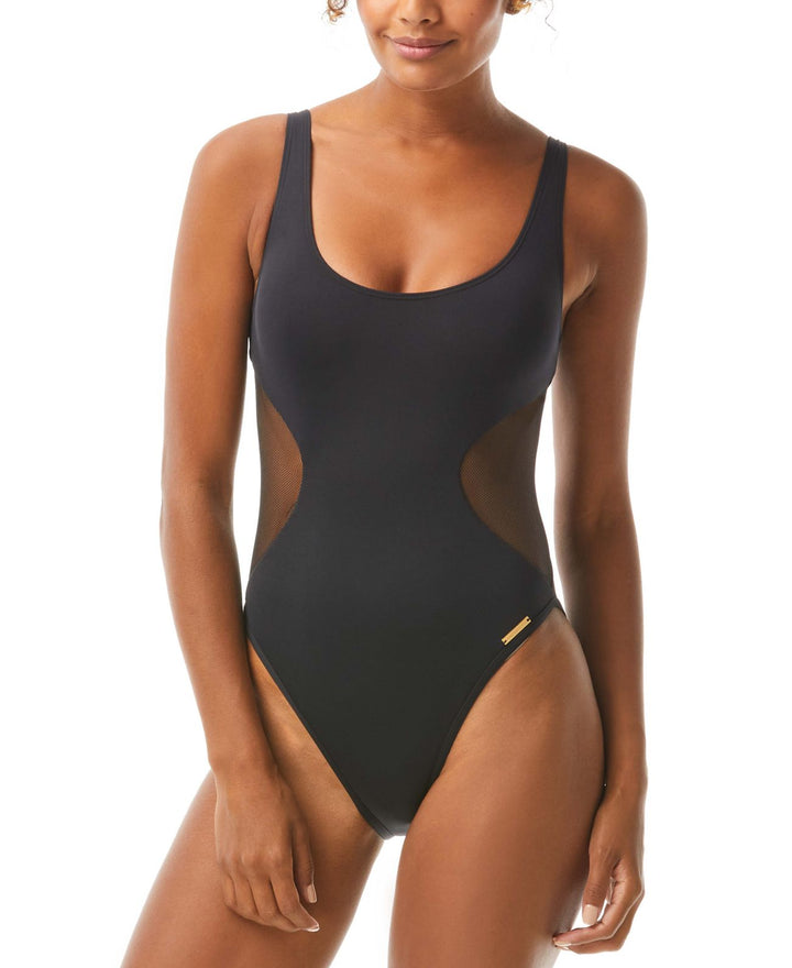 Vince Camuto Womens Mesh-Cutout One-Piece Swimsuit