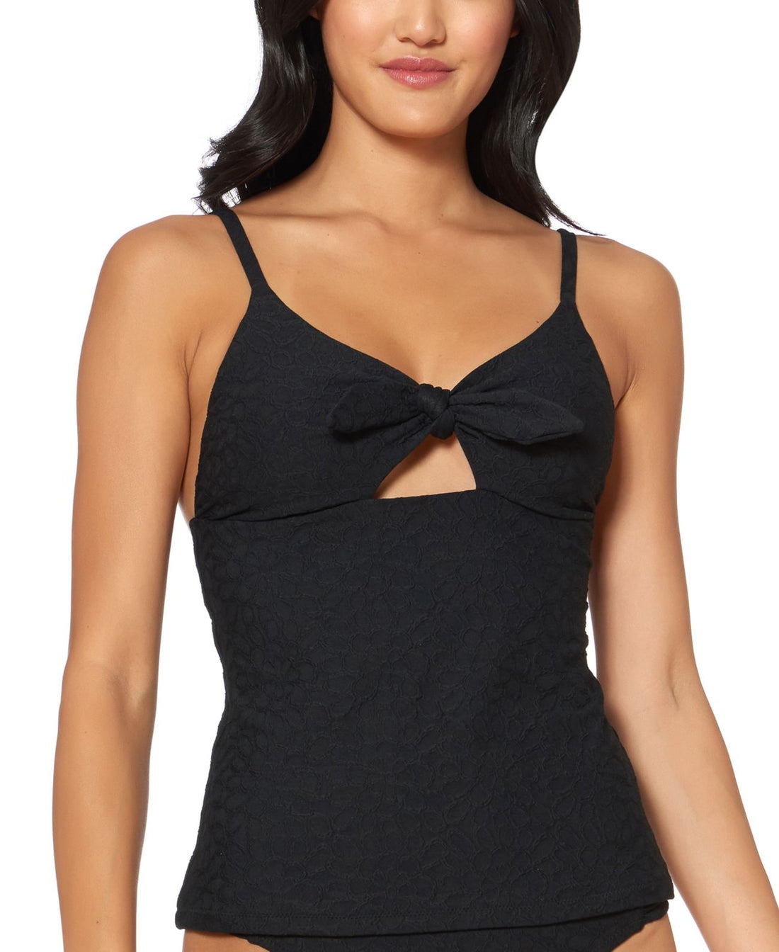 Jessica Simpson Womens Tie Front Tankini Top