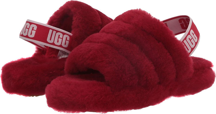 UGG Big Kids Fluff Yeah Slide Slipper Ribbon Red