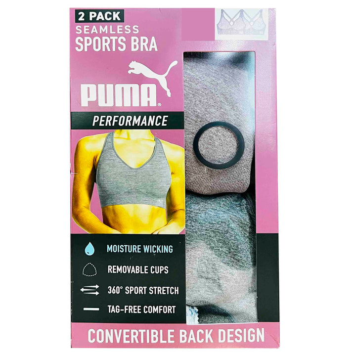 Puma Womens Seamless Sports Bra 2 Pack