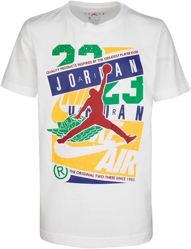 Jordan Big Logo Jumpman Boys Active Shirts & Tees White/Red