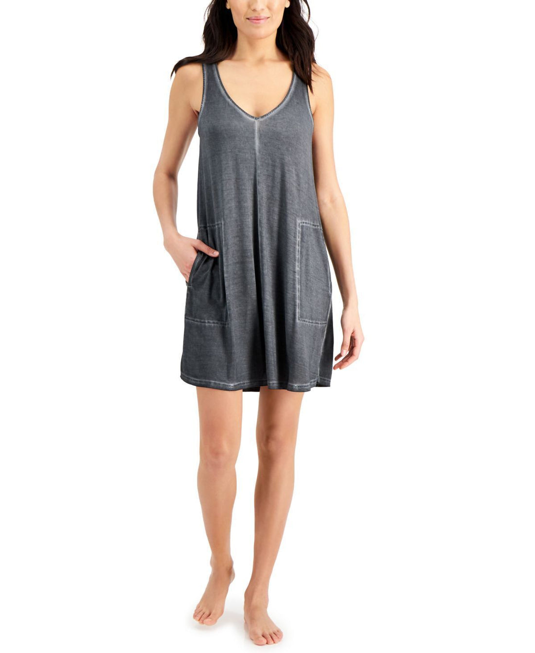 Jenni Womens Washed Tank Chemise Nightgown