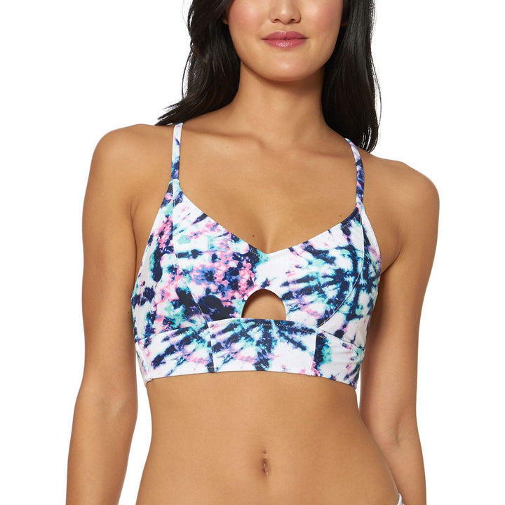 Jessica Simpson Tie-Dyed Cross-Back Cutout Bikini Top Size M