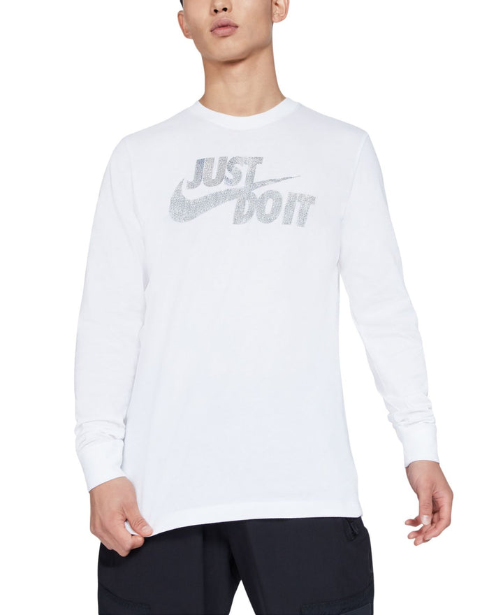 Mens Nike Sportswear Foil Brand Mark Long Sleeve Graphic Tee