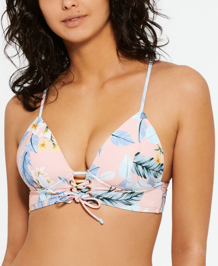 Hula Honey Juniors Moana Blossom Lace-Up Bikini Top