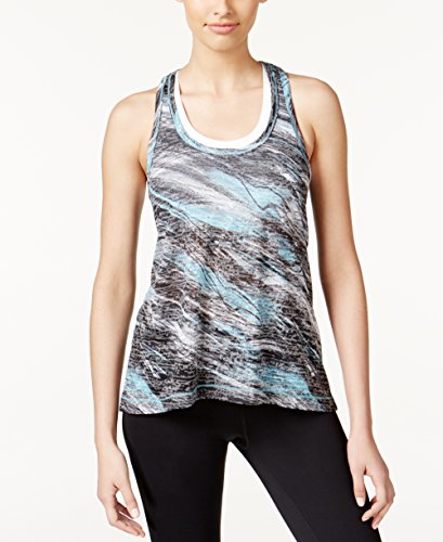 Ideology Womens T-Back Printed Burnout Tank Top