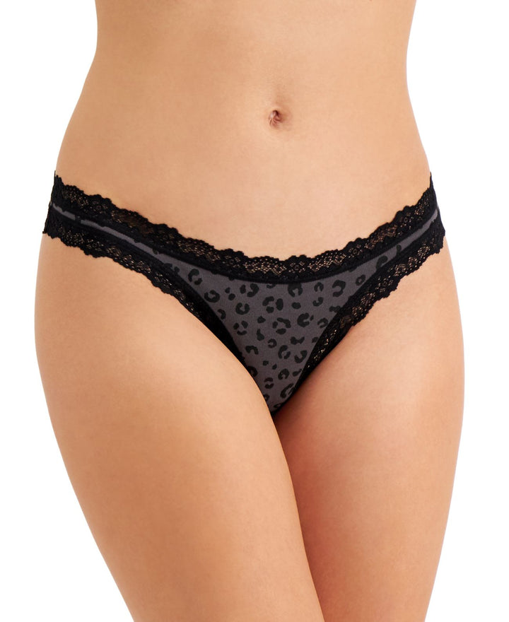 Jenni by Jennifer Moore Womens Lace Trim Thong