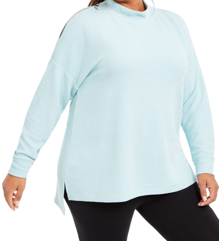 allbrand365 designer Womens Activewear Plus Size Split Shoulder Mock Neck Top