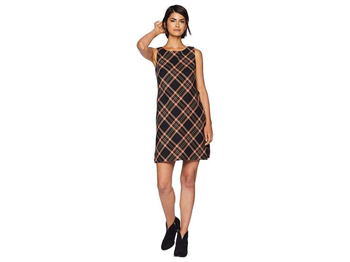 Trina Turk Womens Brynne Plaid Shift Dress