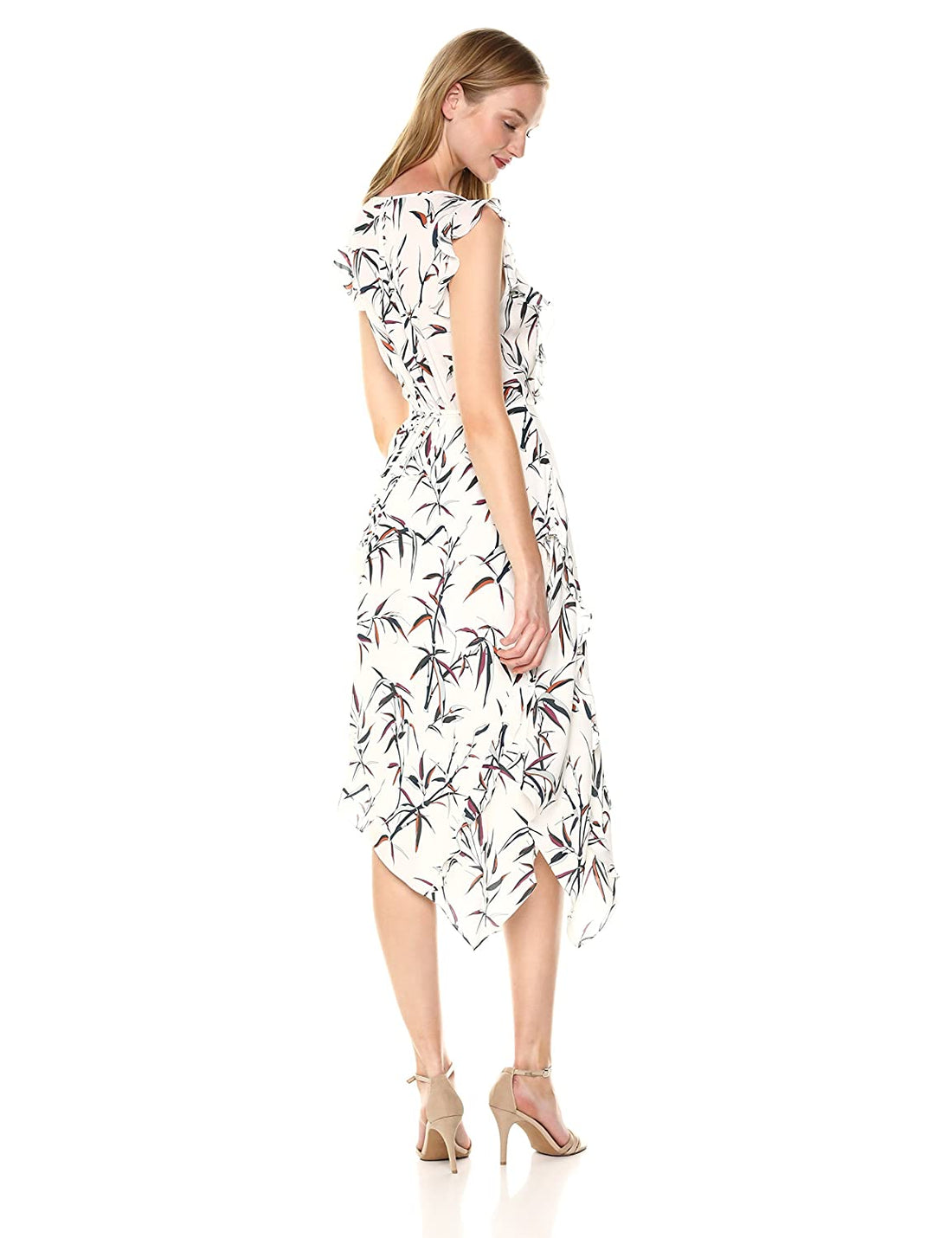 Rachel Zoe Womens Pippa Printed Asymmetrical Midi Dress