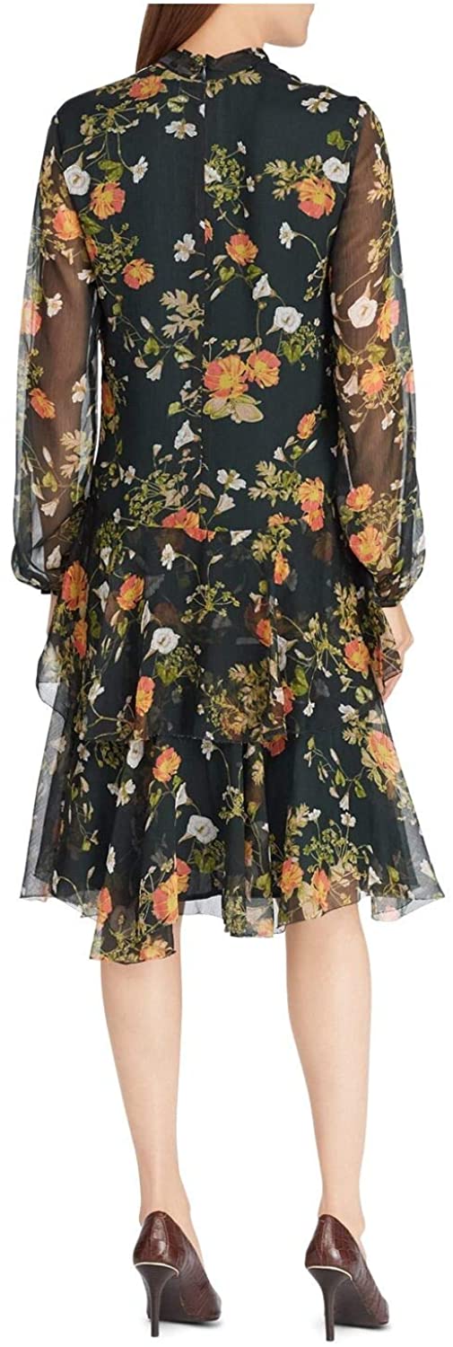 LAUREN RALPH LAUREN Womens Floral Georgette Dress