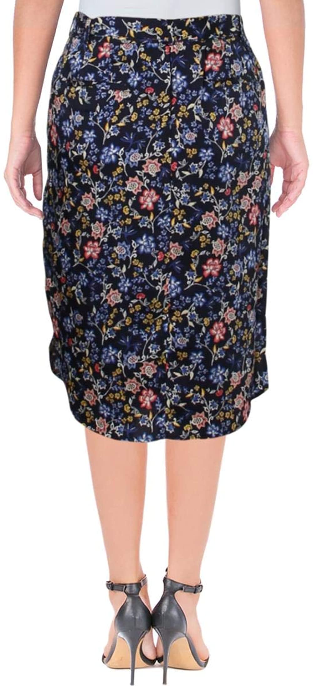 LAUREN RALPH LAUREN Womens Belted Print Twill Skirt