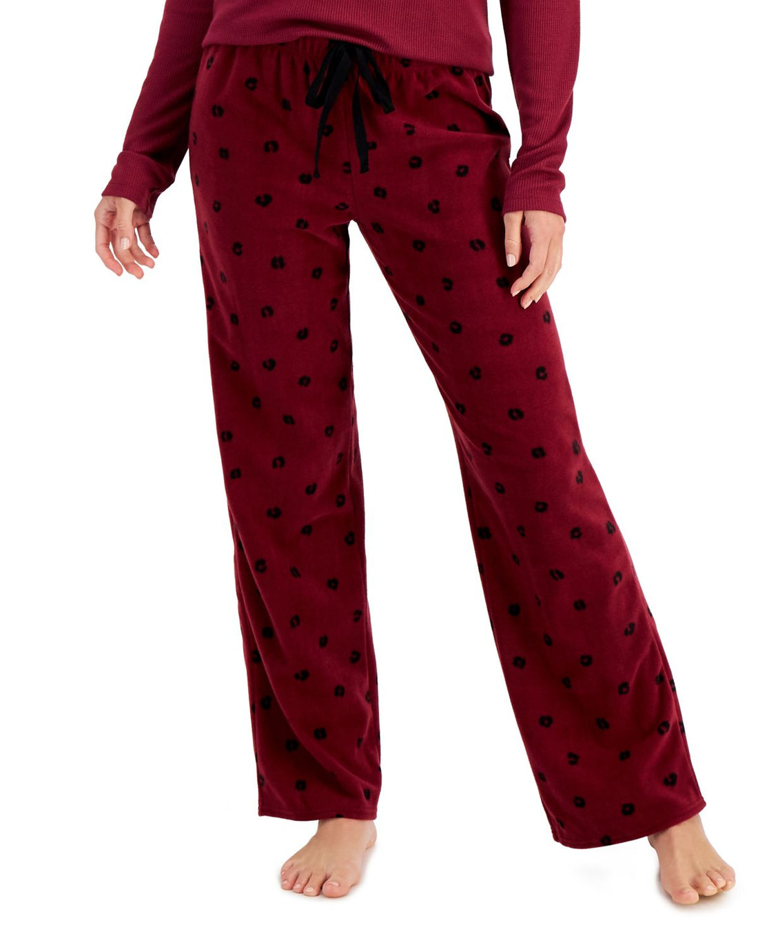 Jenni Womens Sleepwear Printed Cozy Fleece Pajama Pants