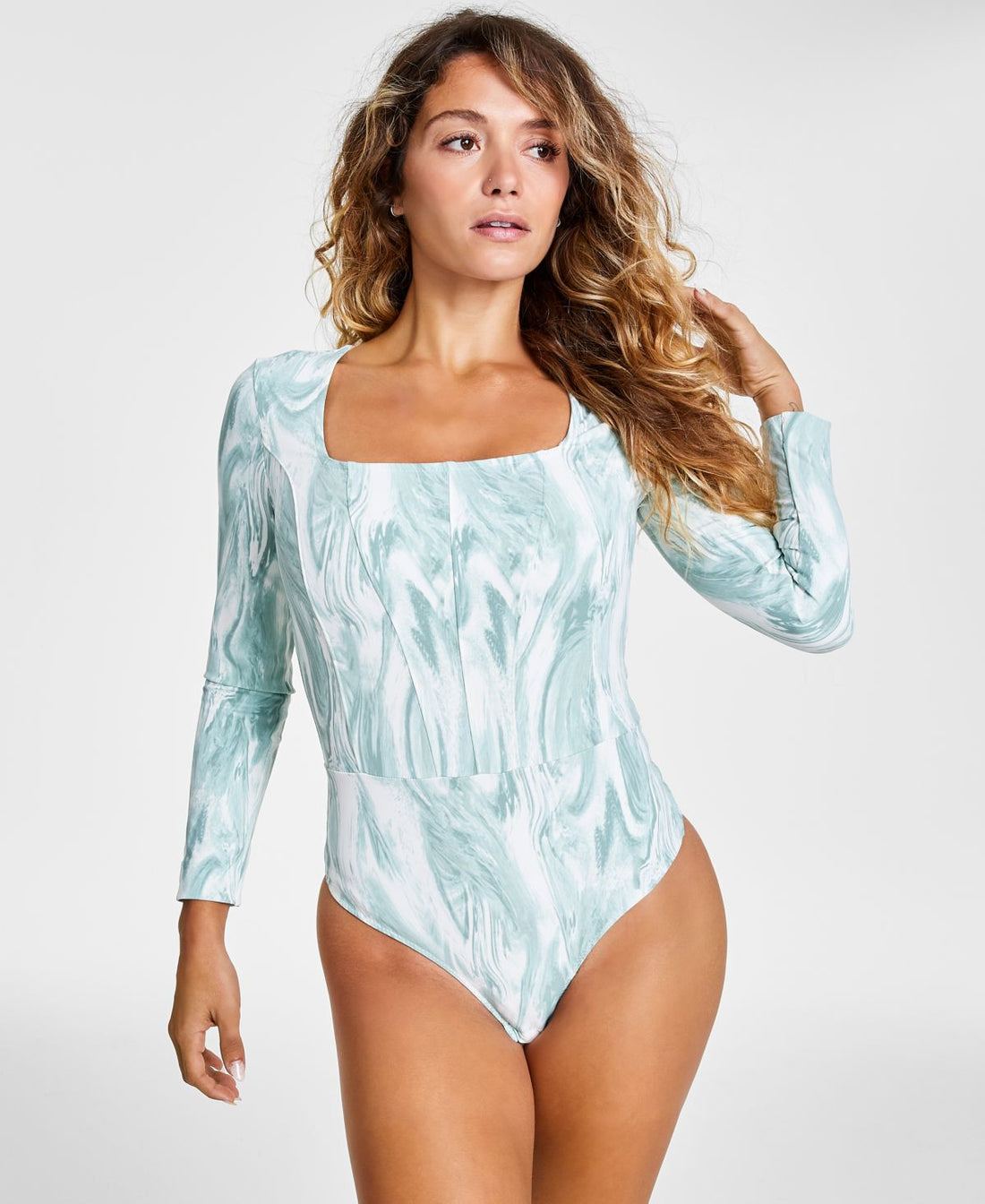 Jenni by Jennifer Moore Womens Sleep Long-Sleeve Bodysuit